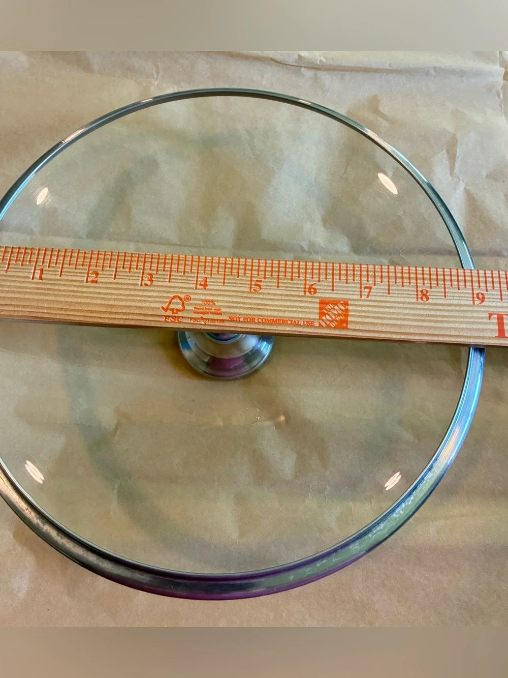 Le Creuset Replacement Tempered Glass Lid w/Brushed SS Knob; 9.5” Lid